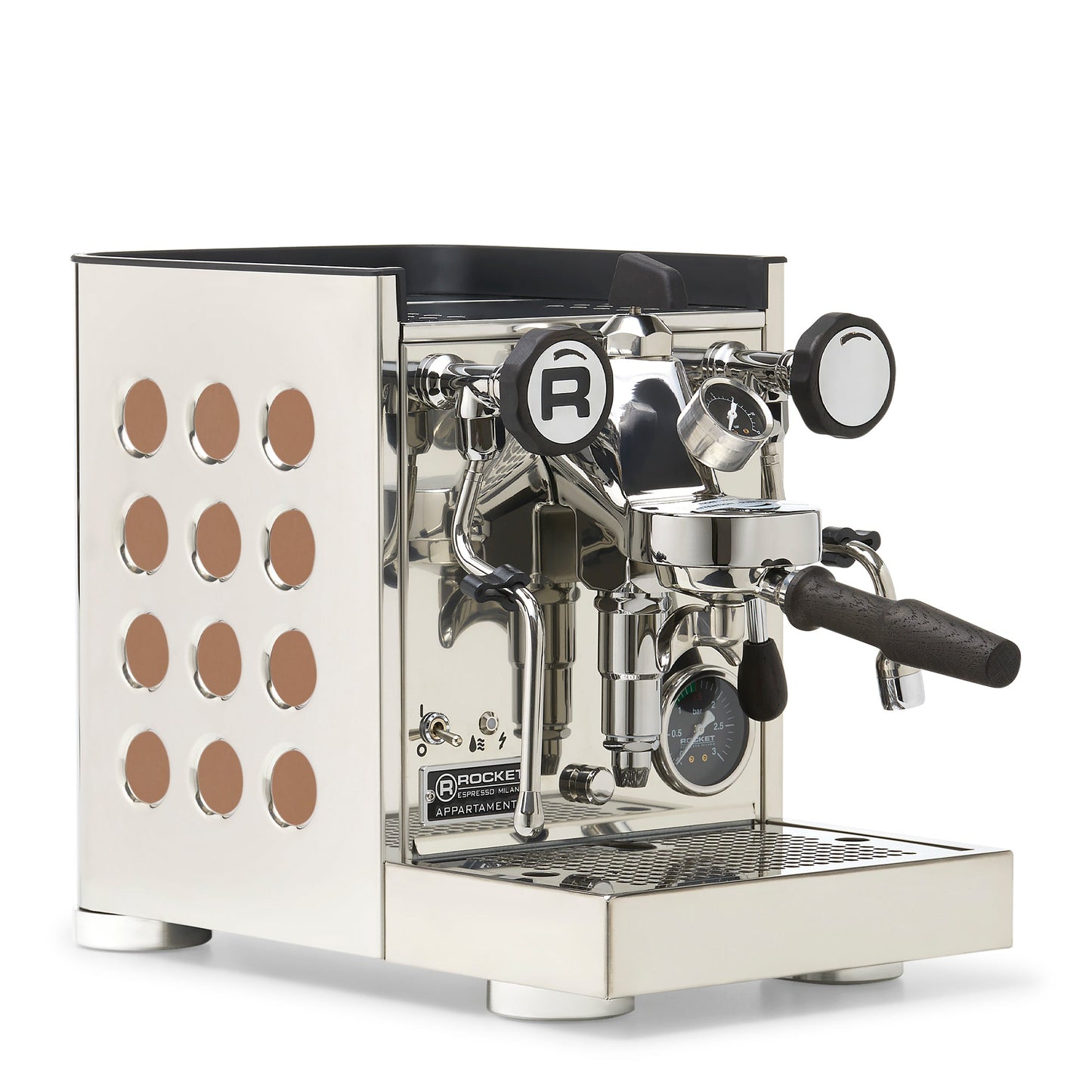 Rocket Espresso Appartamento TCA Espresso Machine - Stainless Steel with White Stripe