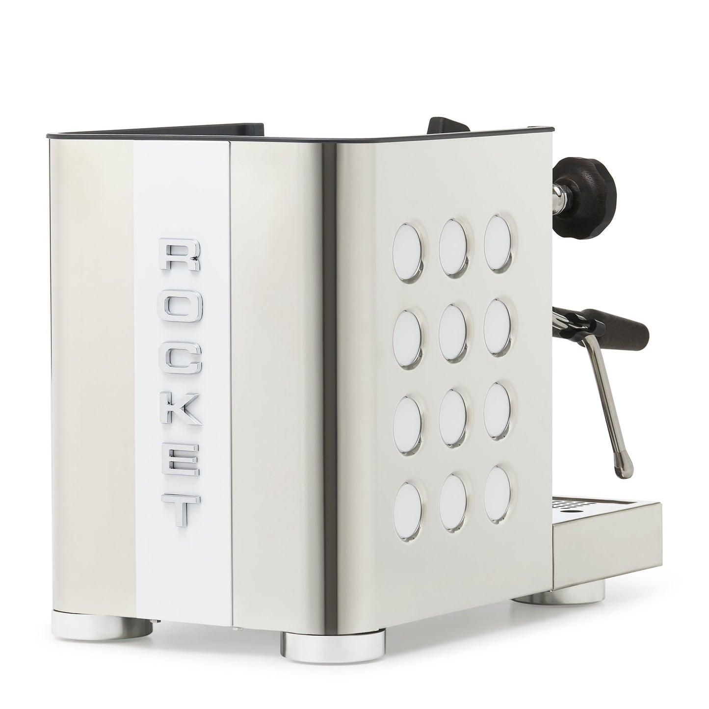 Rocket Espresso Appartamento TCA Espresso Machine - Stainless Steel with White Stripe