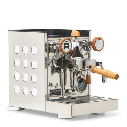 Rocket Espresso Appartamento TCA Espresso Machine - Stainless Steel with White Stripe