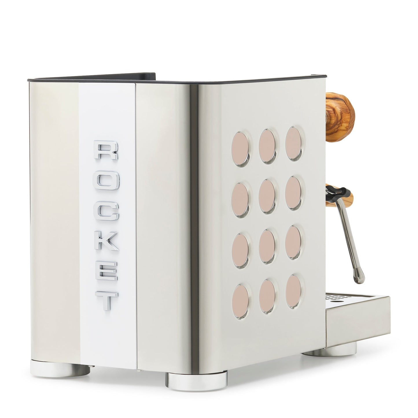 Rocket Espresso Appartamento TCA Espresso Machine - Stainless Steel with White Stripe