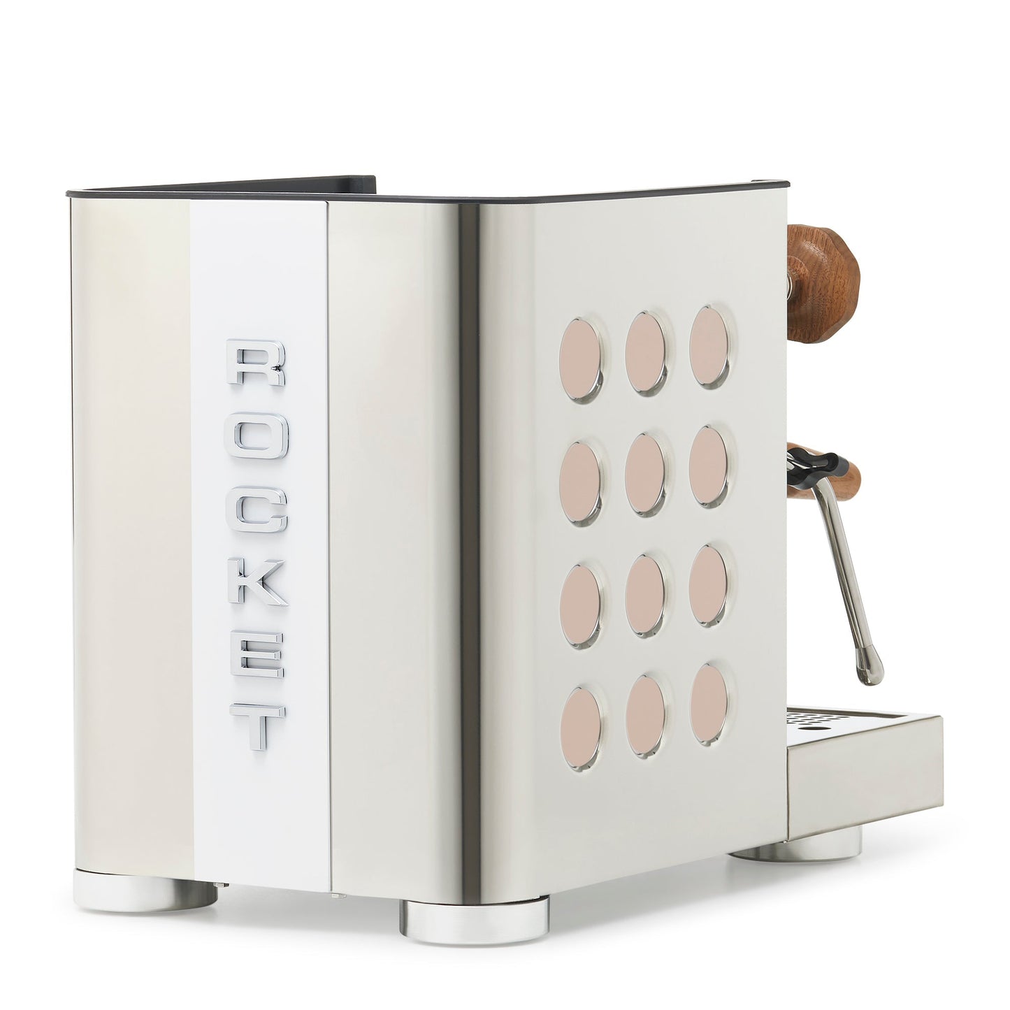 Rocket Espresso Appartamento TCA Espresso Machine - Stainless Steel with White Stripe
