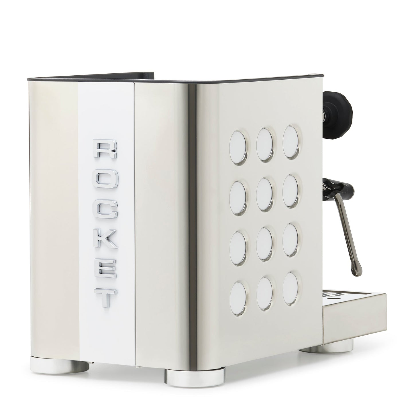 Rocket Espresso Appartamento TCA Espresso Machine - Stainless Steel with White Stripe