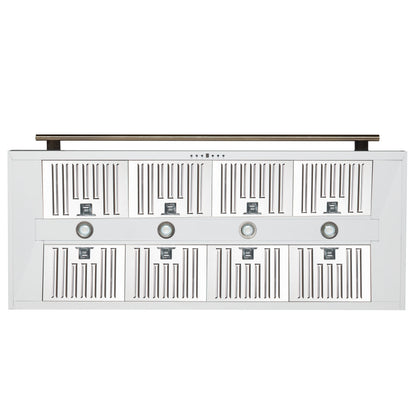 Forno Aria 60-Inch Wall-Mount Range Hood, 1200 CFM, Convertible Venting, White with Antique Brass Accents (FRHWM5095-60WHT)