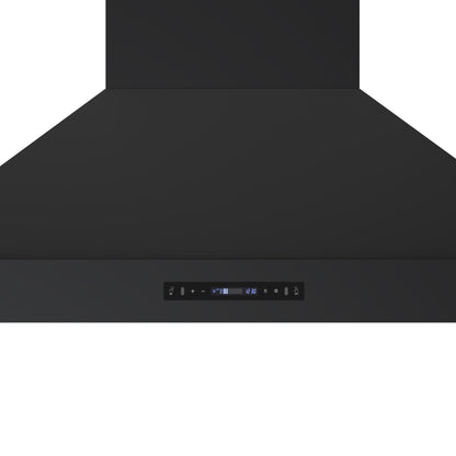 FORNO Venezia 48-Inch Wall-Mounted Range Hood, 900 CFM, Ducted, Touch Controls, LED Lighting, Black with Antique Brass Accents (FRHWM5503-48BLK)