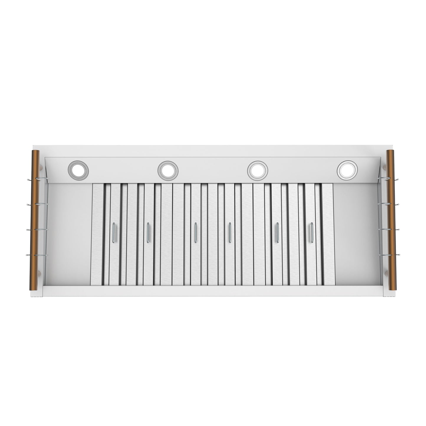 FORNO Venezia 48-Inch Wall-Mount Ducted Range Hood, 900 CFM, Touch Controls, LED Lighting, White with Antique Brass Accents (Model FRHWM5503-48WHT)