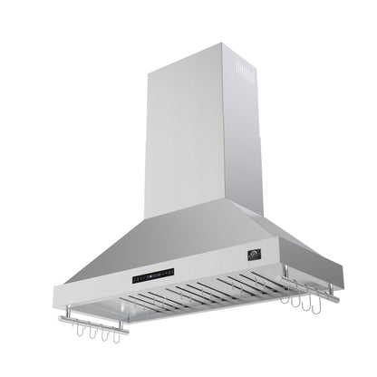 FORNO Venezia 48-Inch Wall-Mount Ducted Range Hood, 900 CFM, Touch Controls, LED Lighting, Stainless Steel (FRHWM5503-48)