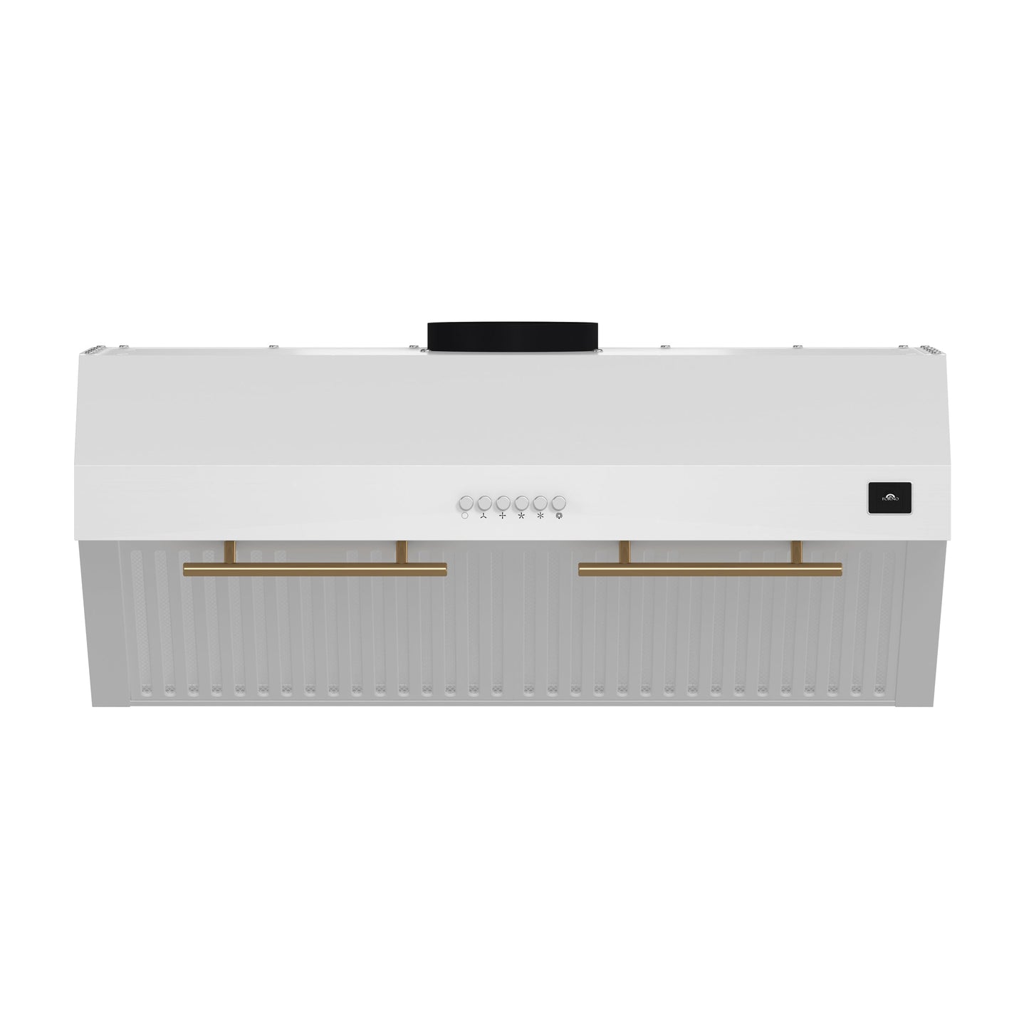Forno Bari 30-Inch Under-Cabinet Range Hood, 400 CFM, White with Antique Brass Handles (Model FRHUC5255-30WHT)
