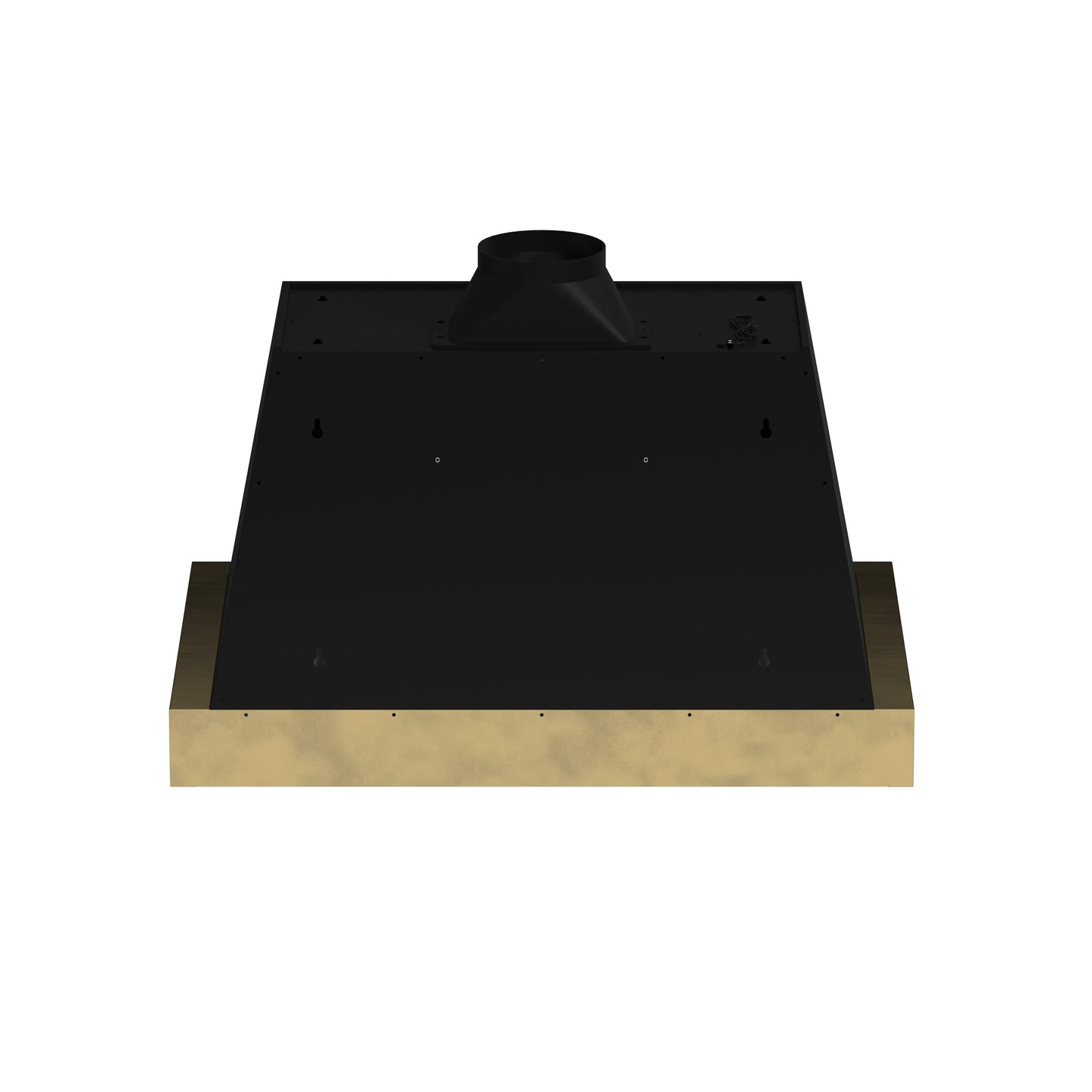 FORNO Vittorio 36-Inch Wall Mount Range Hood, 600 CFM, Black with Antique Brass Trim, Remote Control (FRHWM5078-36BLK)