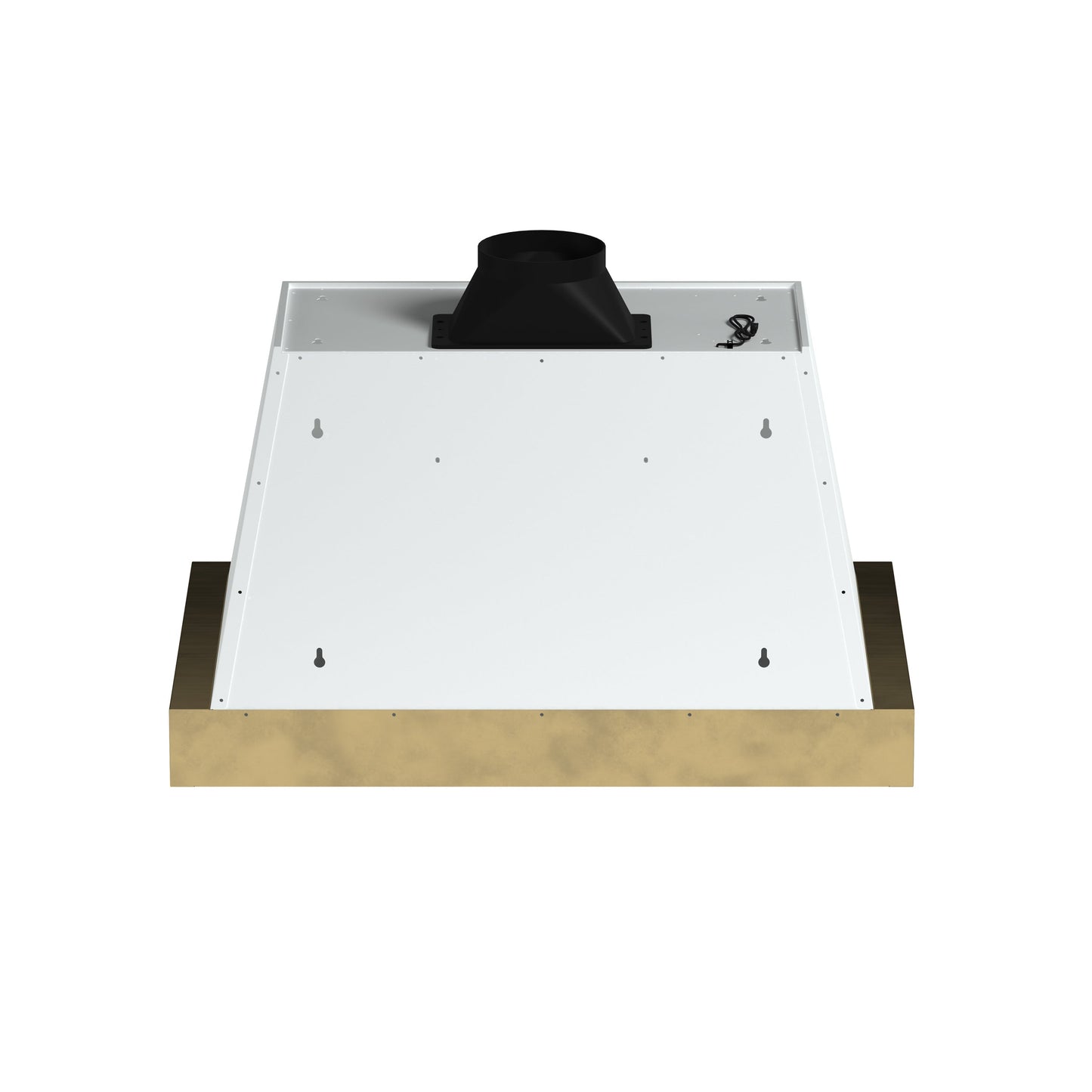 Forno Vittorio 36-Inch Wall-Mount Range Hood, 600 CFM, White with Antique Brass Trim, Remote Control (Model FRHWM5078-36WHT)