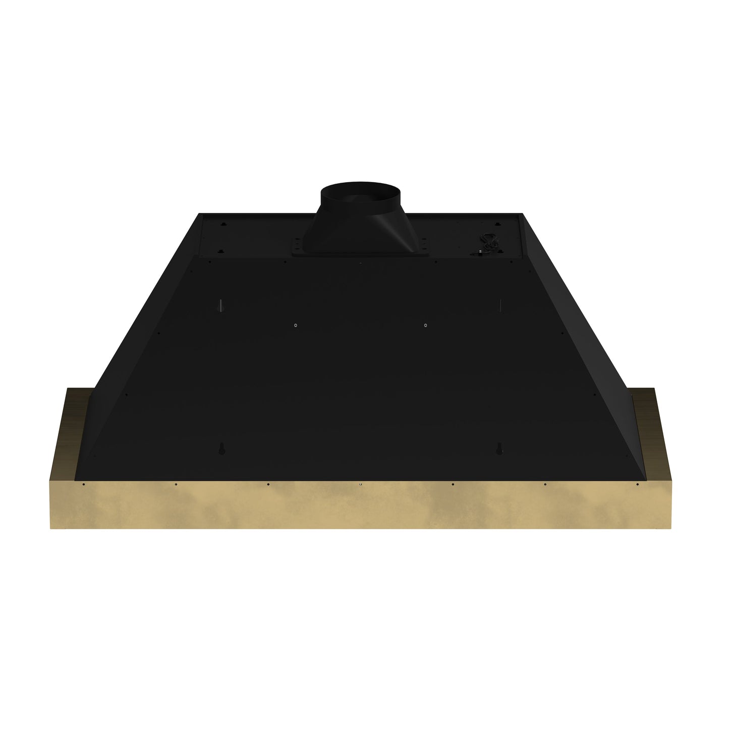 FORNO Vittorio 48-Inch Wall-Mount Range Hood, 600 CFM, Black with Antique Brass Trim, Remote Control (Model FRHWM5078-48BLK)
