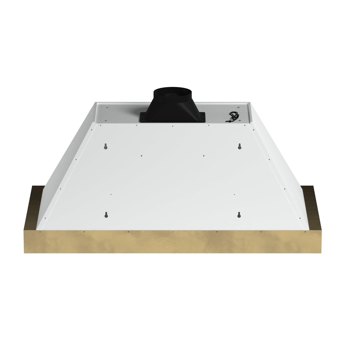 Forno Vittorio 48-Inch Wall-Mount Range Hood, 600 CFM, White with Antique Brass Trim, Remote Control (Model FRHWM5078-48WHT)