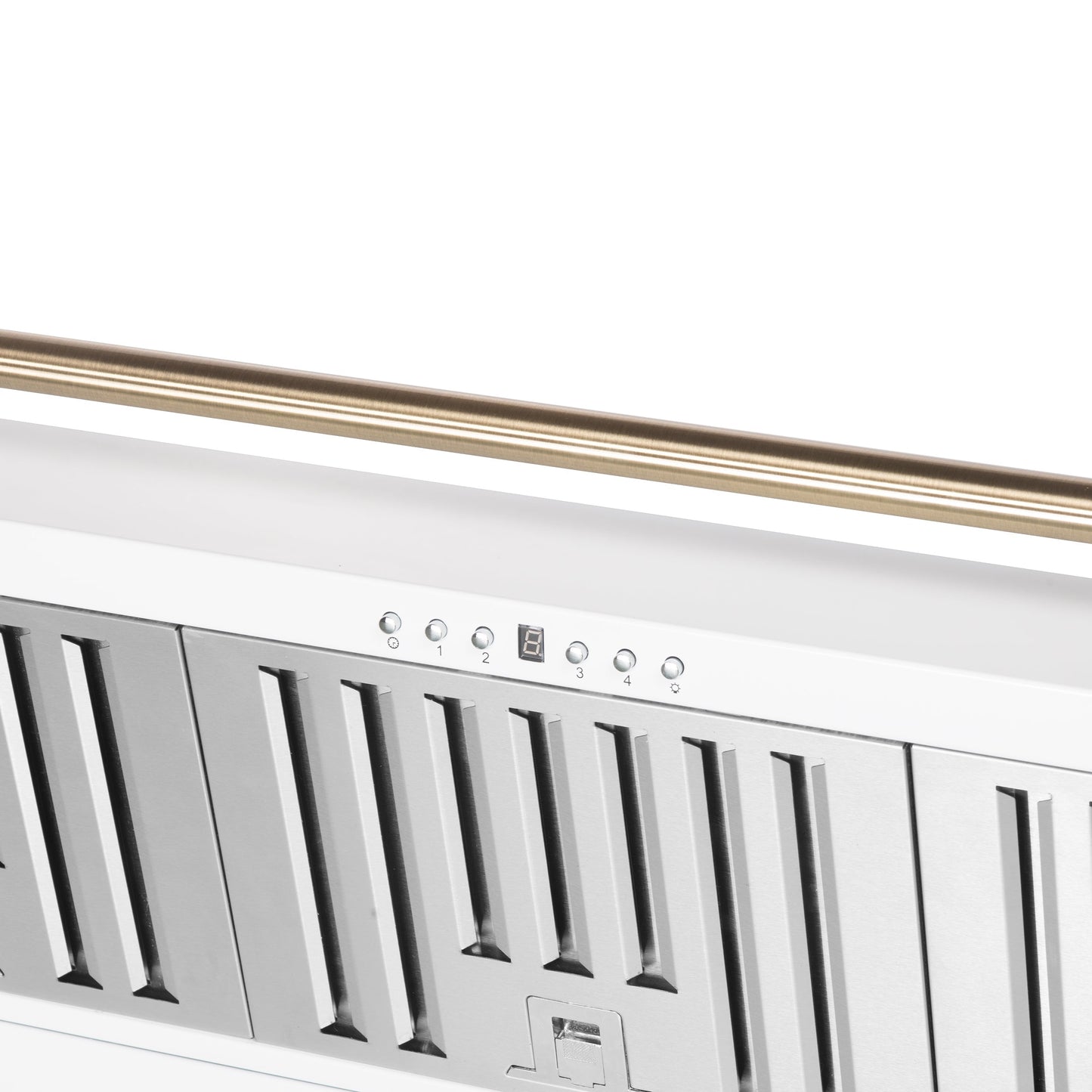 Forno Aria 48-Inch Wall-Mount Range Hood, 1200 CFM, White with Antique Brass Accents (Model FRHWM5095-48WHT)