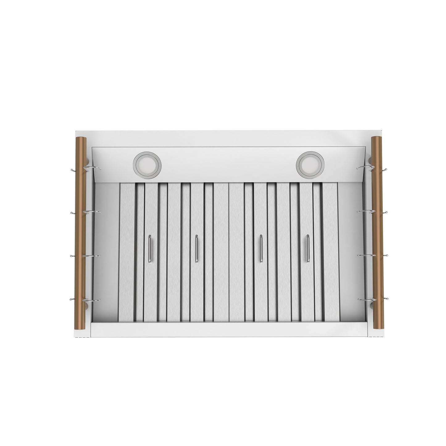 Forno Venezia 30-Inch Wall-Mounted Ducted Range Hood, 370 CFM, Touch Controls, LED Lighting, White with Antique Brass Accents (FRHWM5503-30WHT)