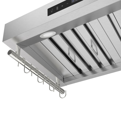 FORNO Venezia 30-Inch Wall-Mount Ducted Range Hood, 370 CFM, Touch Controls, LED Lighting, Stainless Steel (FRHWM5503-30)