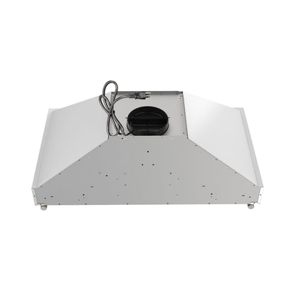 Forno Venezia 36-Inch Wall-Mount Ducted Range Hood, 370 CFM, Touch Controls, LED Lighting, White with Antique Brass Accents (FRHWM5503-36WHT)