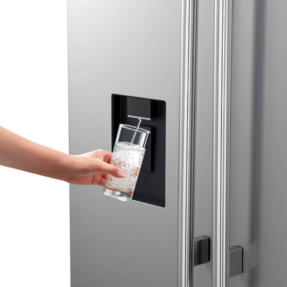FORNO Aosta 36 in Freestanding Refrigerator, 22.4 cu ft, External Water Dispenser, Automatic Ice Maker, Stainless Steel, Model FFFFD1866-36SB