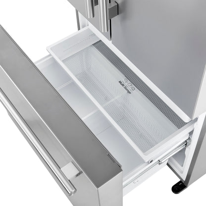 FORNO Aosta 36 in Freestanding Refrigerator, 22.4 cu ft, External Water Dispenser, Automatic Ice Maker, Stainless Steel, Model FFFFD1866-36SB
