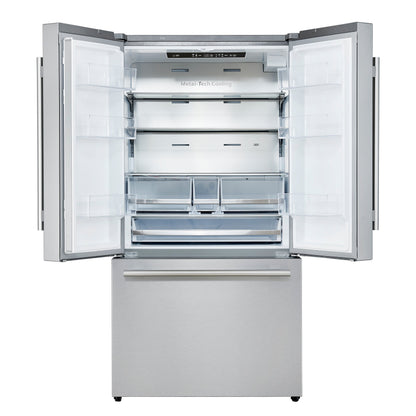 FORNO Aosta 36 in Freestanding Refrigerator, 22.4 cu ft, External Water Dispenser, Automatic Ice Maker, Stainless Steel, Model FFFFD1866-36SB