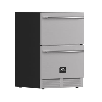 Forno Cosenza 24-Inch Built-In Drawer Freezer with Ice Maker, 4.69 Cu. Ft., Stainless Steel (Model FDRBI1838-24S)