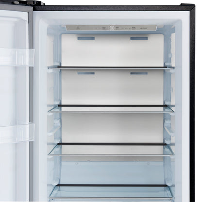 FORNO Maderno 60-Inch Convertible Refrigerator Freezer Combo, 27.2 cu ft, Dual Zone, Black with Stainless Steel Handles, Trim Kit Included – FFFFD1722-60MG-BLK