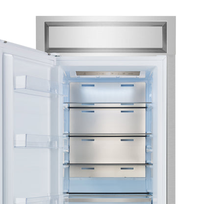 FORNO Maderno 32 in. 13.6 cu ft Built-In Convertible Refrigerator/Freezer, Left Swing, White, Antique Brass Handles (FFFFD1722-32LMG-WHT)