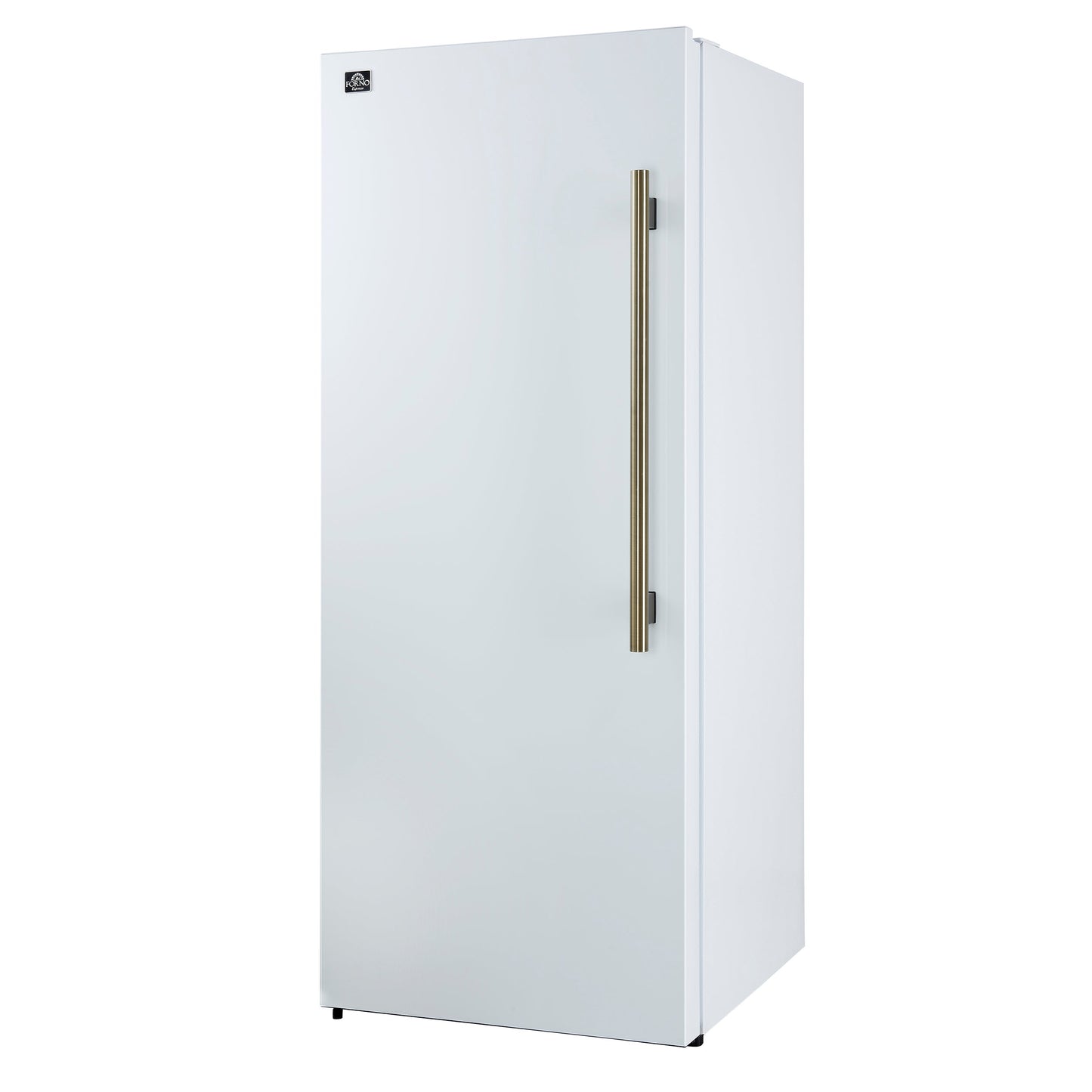 Forno Maderno 28-Inch Built-In Convertible Refrigerator Freezer, 13.6 Cu. Ft., Left Swing, White with Antique Brass Handle (Model FFFFD1722-28WHT-LS)