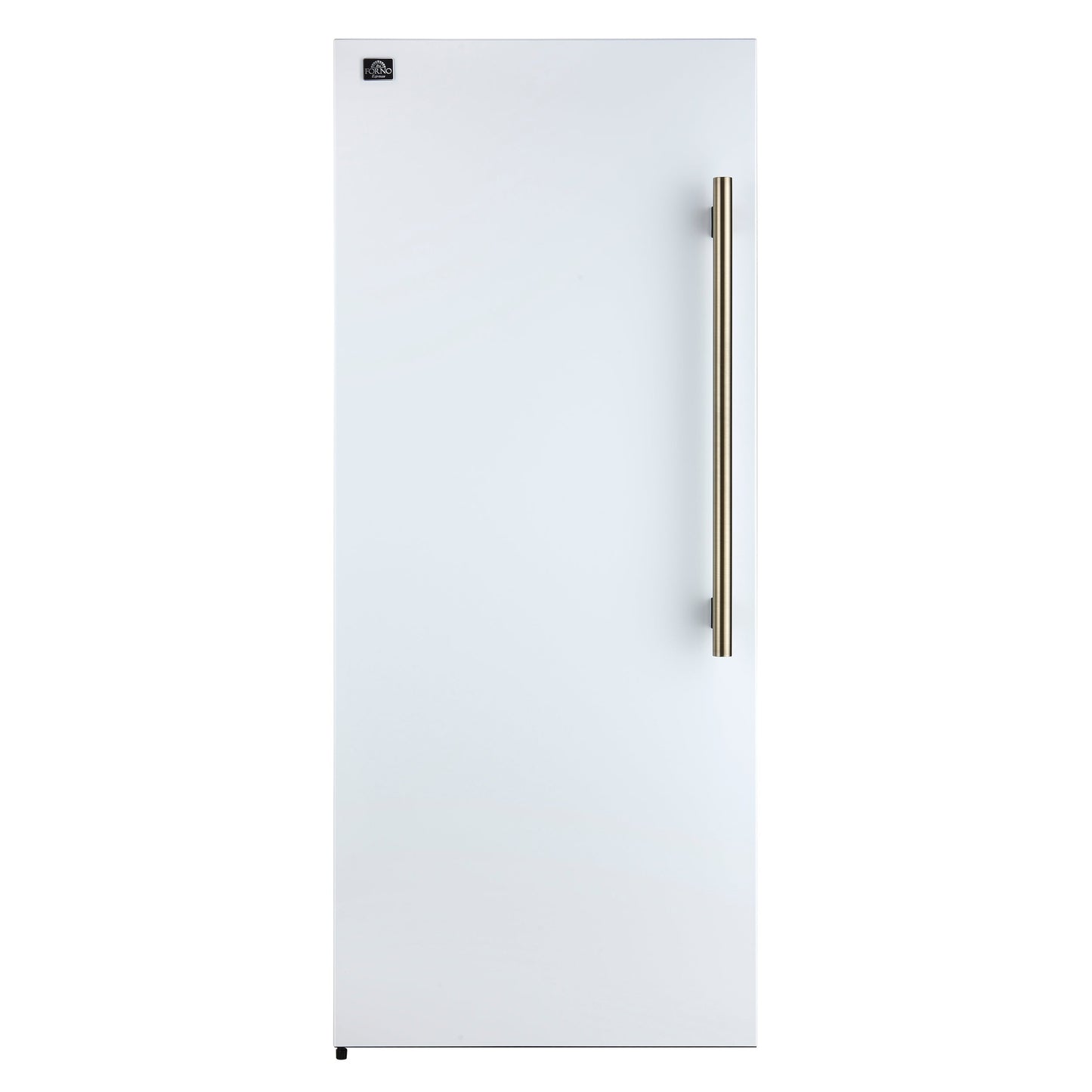 FORNO Maderno 32-Inch Built-In Convertible Refrigerator Freezer, 13.6 cu. ft., Left Swing, White with Antique Brass Handle, Model FFFFD1722-32LSG-WHT