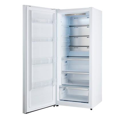 Forno Maderno 28-Inch Built-In Convertible Refrigerator Freezer, 13.6 Cu. Ft., Left Swing, White with Antique Brass Handle (Model FFFFD1722-28WHT-LS)