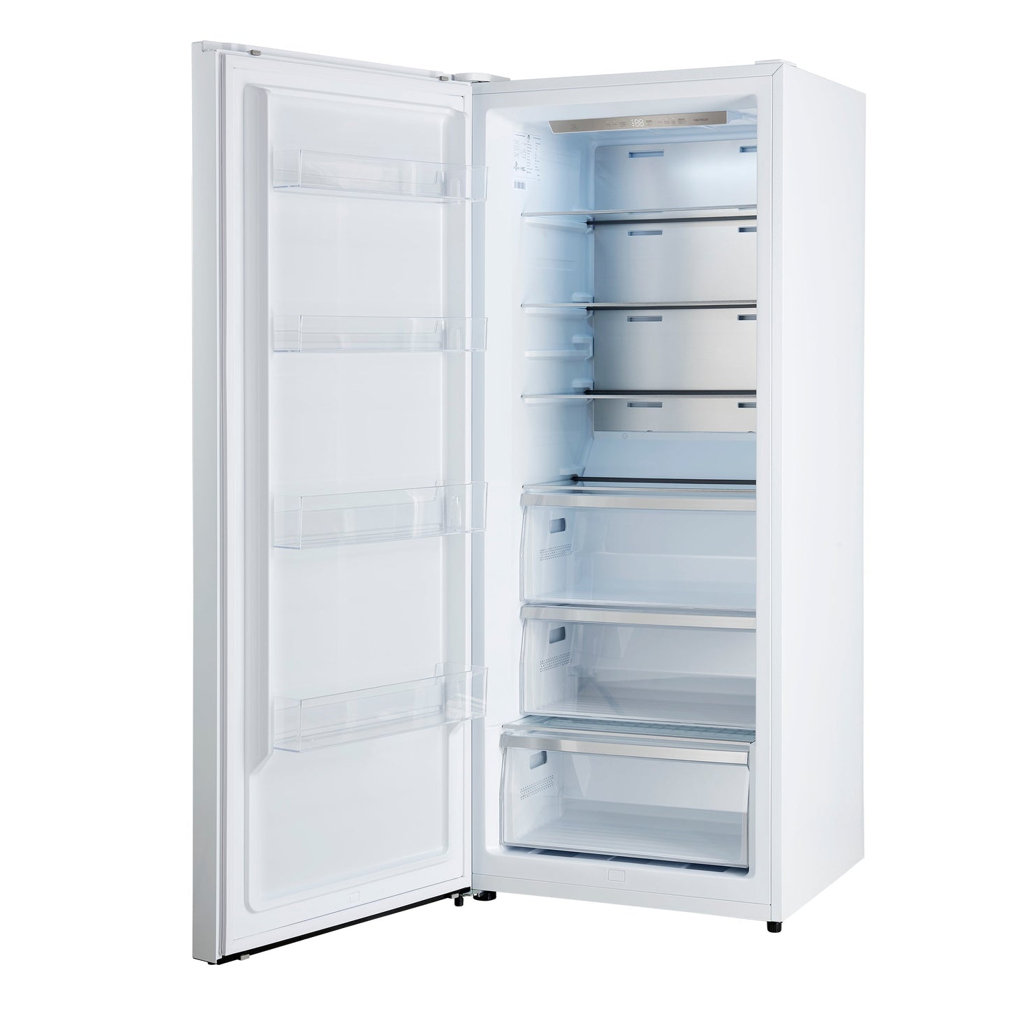 FORNO Maderno 32-Inch Built-In Convertible Refrigerator Freezer, 13.6 cu. ft., Left Swing, White with Antique Brass Handle, Model FFFFD1722-32LSG-WHT