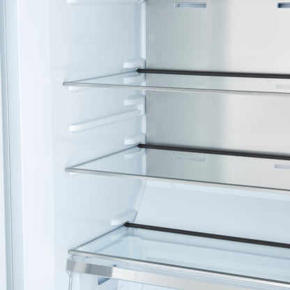 FORNO Maderno 32 in. 13.6 cu ft Built-In Convertible Refrigerator/Freezer, Left Swing, White, Antique Brass Handles (FFFFD1722-32LMG-WHT)