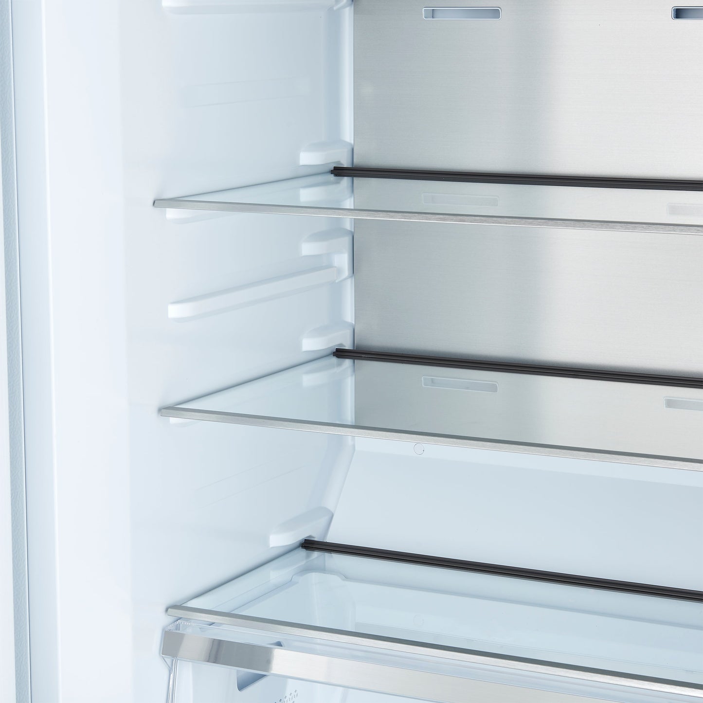 Forno Maderno 28-Inch Built-In Convertible Refrigerator Freezer, 13.6 Cu. Ft., Left Swing, White with Antique Brass Handle (Model FFFFD1722-28WHT-LS)
