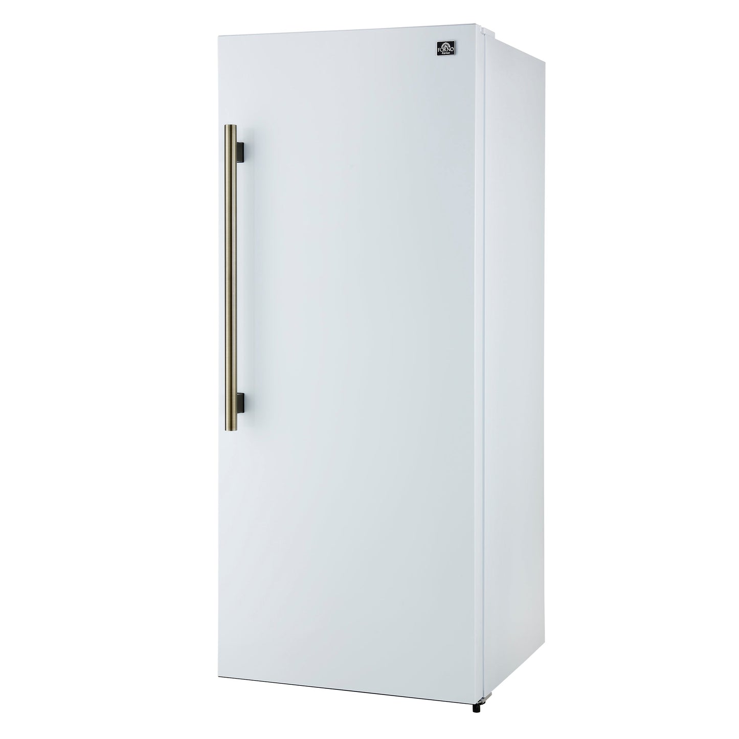 FORNO Maderno 32-Inch Built-In Convertible Refrigerator Freezer, 13.6 Cu. Ft., Right-Hinged Door, Panel-Ready White with Antique Brass Handle and Grill Trim (Model FFFFD1722-32RSG-WHT)
