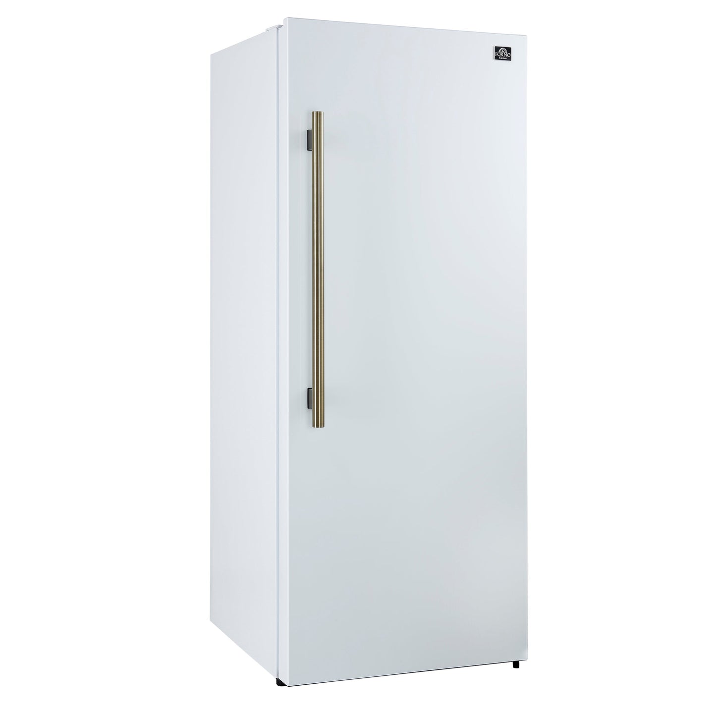 FORNO Maderno 32-Inch Built-In Convertible Refrigerator Freezer, 13.6 Cu. Ft., Right-Hinged Door, Panel-Ready White with Antique Brass Handle and Grill Trim (Model FFFFD1722-32RSG-WHT)