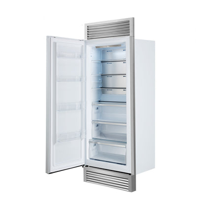 FORNO Maderno 32-Inch Built-In Convertible Refrigerator Freezer, 13.6 cu. ft., Left Swing, White with Antique Brass Handle, Model FFFFD1722-32LSG-WHT