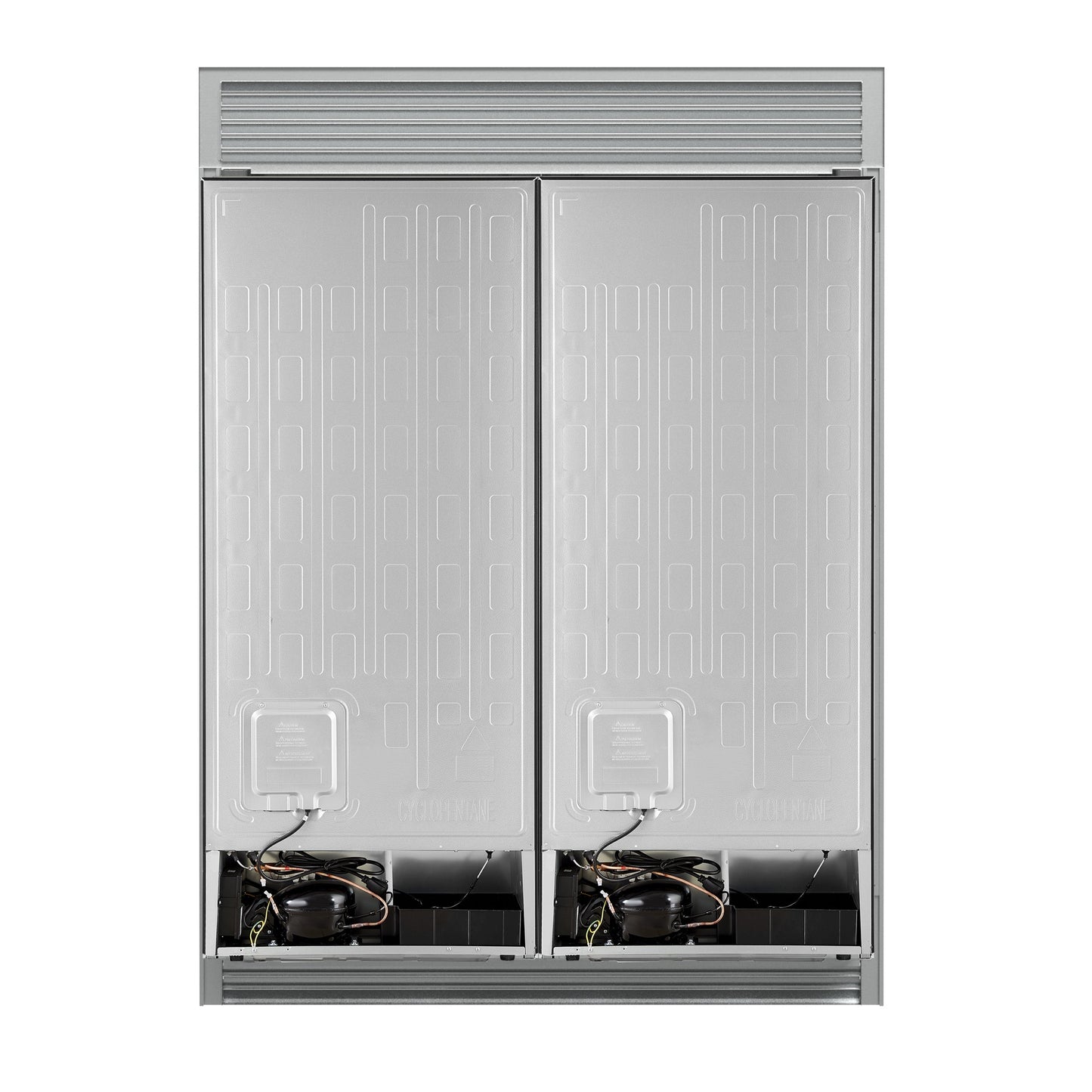 FORNO Maderno 60 in. 27.2 cu. ft. Convertible Refrigerator Freezer Combo with Grill Trim Kit, Black with Antique Brass Handles (Model FFFFD1722-60SG-BLK)