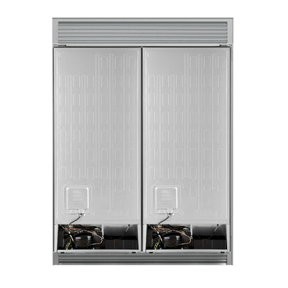 FORNO Maderno 60 in. 27.2 cu. ft. Convertible Refrigerator Freezer Combo with Grill Trim Kit, Black with Antique Brass Handles (Model FFFFD1722-60SG-BLK)