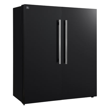 FORNO Maderno 60-Inch Convertible Refrigerator Freezer Combo, 27.2 cu ft, Dual Zone, Black with Stainless Steel Handles, Trim Kit Included – FFFFD1722-60MG-BLK
