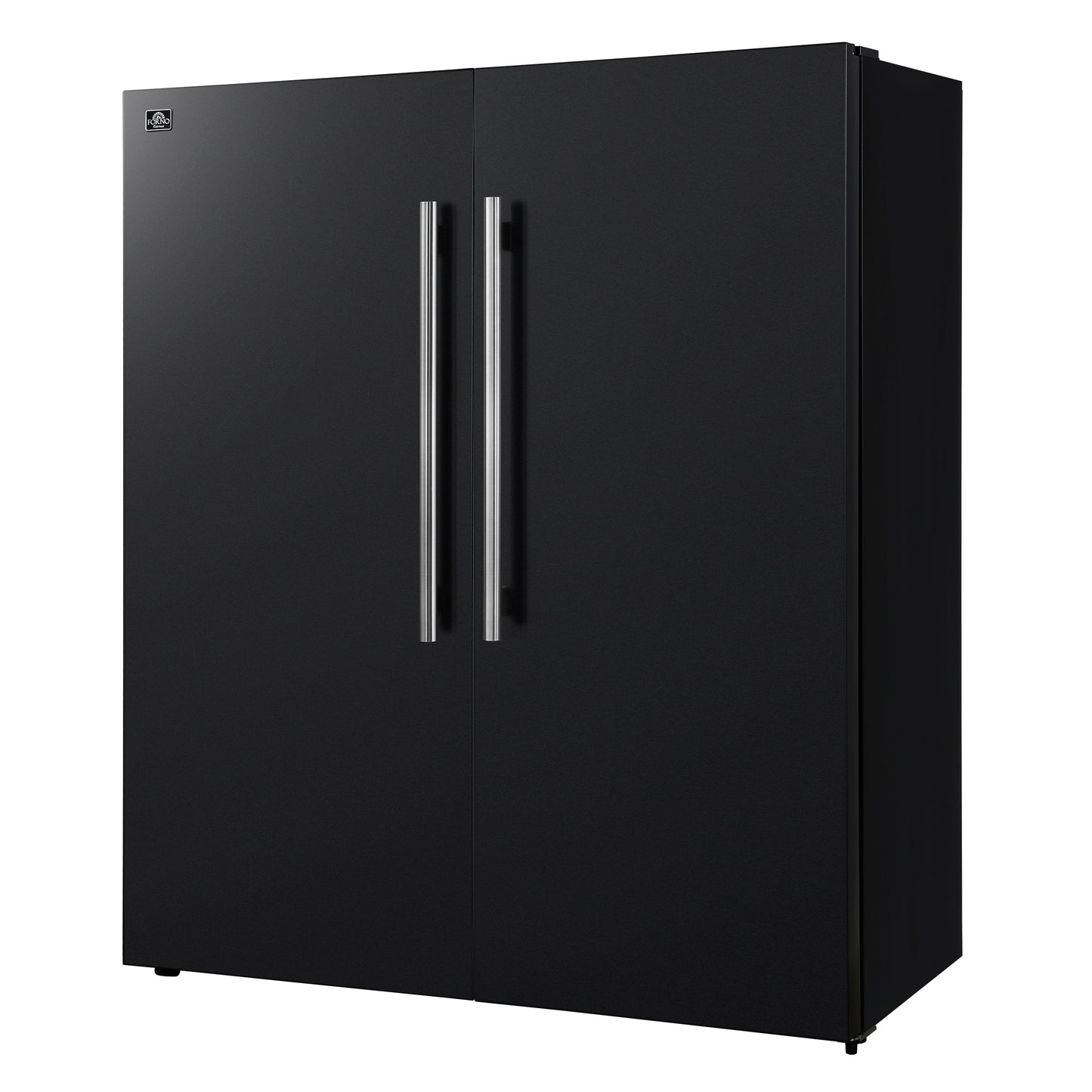 Forno Maderno 60-Inch Convertible Refrigerator and Freezer Combo, 27.2 Cu. Ft., Black with Antique Brass Handles, Trim Kit Included (Model FFFFD1722-60MG-BLK)
