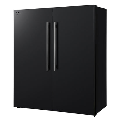 Forno Maderno 60-Inch Convertible Refrigerator and Freezer Combo, 27.2 Cu. Ft., Black with Antique Brass Handles, Trim Kit Included (Model FFFFD1722-60MG-BLK)