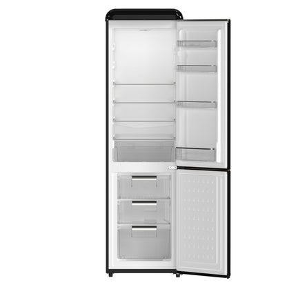 FORNO Storico 22-Inch Freestanding Retro Refrigerator, 9.0 cu. ft., Black with Copper Accents, Model FFFFD1745-22BLK