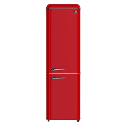 FORNO Storico 22-Inch Retro Freestanding Refrigerator, 9.0 cu ft, Red, Silver Handle, Model FFFFD1745-22RED