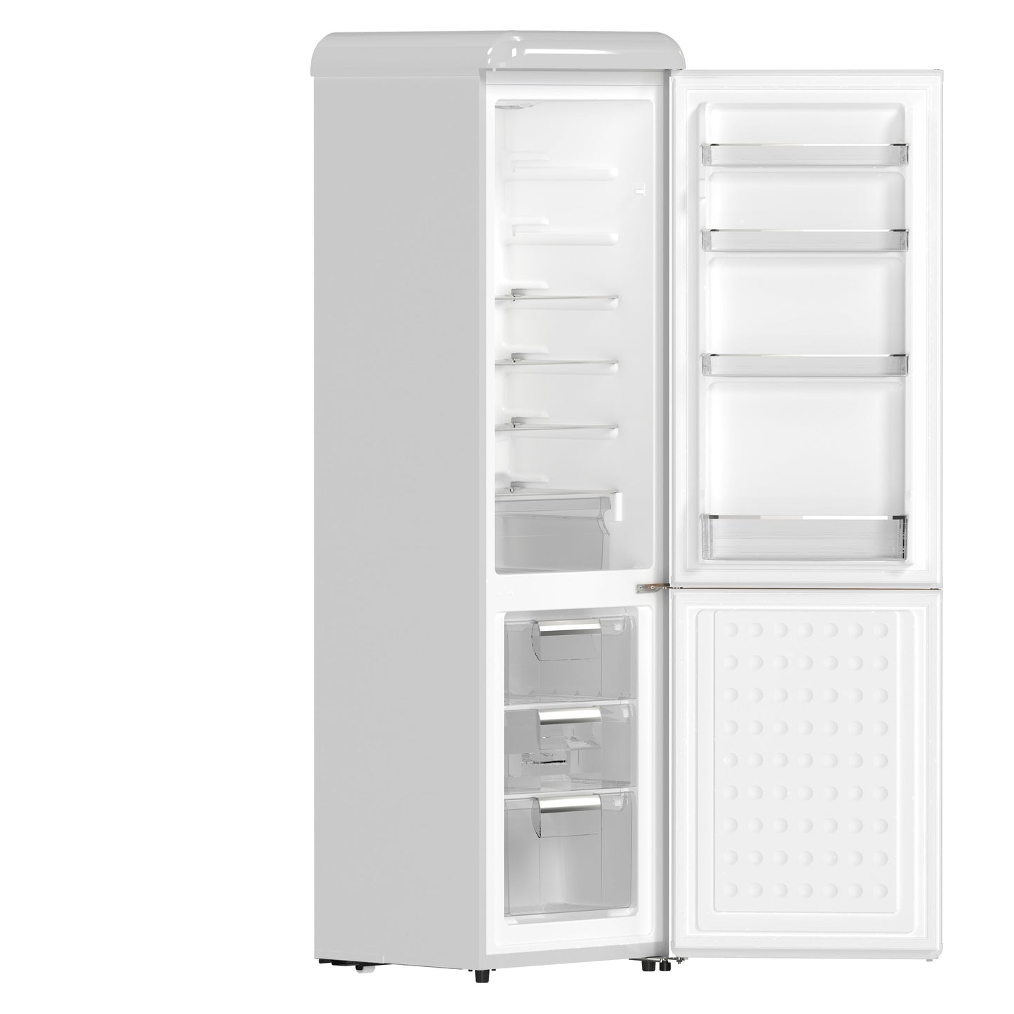 FORNO Storico 22-Inch Freestanding Retro Refrigerator, 9.0 cu. ft., White with Copper Accents, FFFFD1745-22WHT