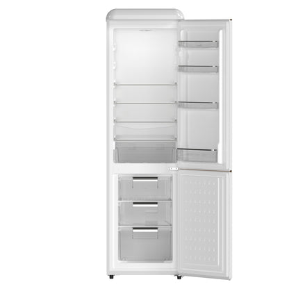 FORNO Storico 22-Inch Freestanding Retro Refrigerator, 9.0 cu. ft., White with Copper Accents, FFFFD1745-22WHT