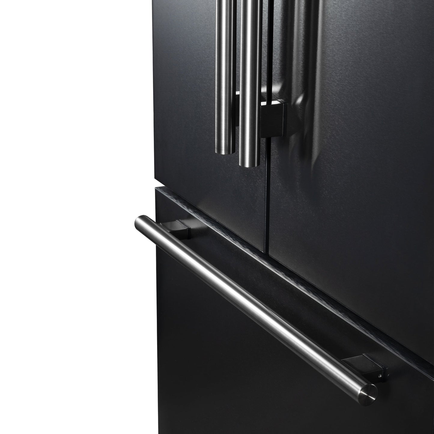 FORNO Rivello 36-Inch French Door Refrigerator, Standard Depth, Water and Ice Dispenser, Black with Stainless Steel Accents (FFFFD1783-36BLK)