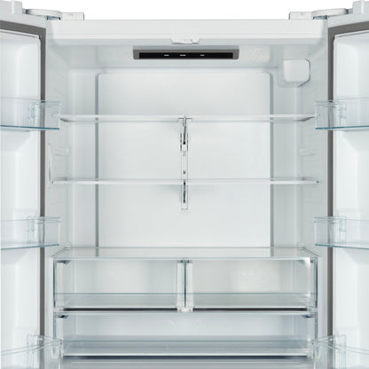 FORNO Rivello 36 in French Door Refrigerator, Standard Depth, Water & Ice Dispenser, White with Antique Brass Handles (Model FFFFD1783-36WHT)