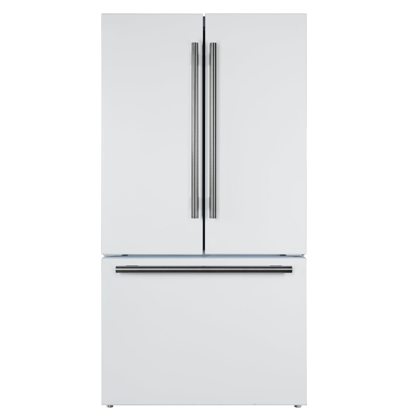 FORNO Rivello 36-Inch Standard-Depth French Door Refrigerator with Water & Ice Dispenser, White with Stainless Steel Accents (Model FFFFD1783-36WHT)