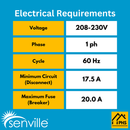 Senville AURA 18,000 BTU 2 Zone Ductless Mini Split - 230V - 25 SEER2 - Energy Star, SENA-18HF-D99