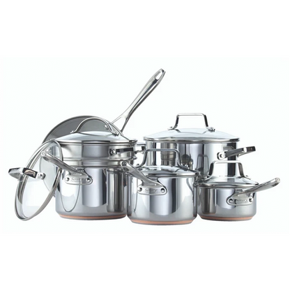 Serary 12-Piece 5-Ply Copper Core Stainless Steel Cookware Set