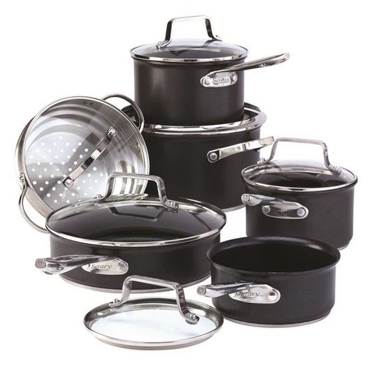 Serary 12-Piece Hard-Anodized Nonstick Cookware Set