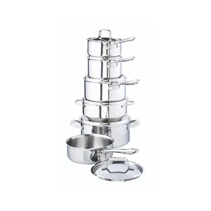 Serary Professional 12-Piece 5-Ply Copper Core Stainless Steel Cookware Set